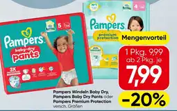 Spar Pampers Windeln Baby Dry Pampers Baby Dry Pants Pampers Premium Protection Angebot