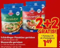 Interspar Schärdinger Pizzakäse gerieben Mozzarella gerieben Angebot