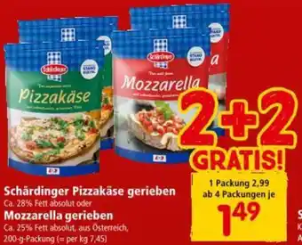 Interspar Schärdinger Pizzakäse gerieben Mozzarella gerieben Angebot