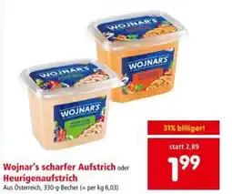 Interspar Wojnar's scharfer Aufstrich Heurigenaufstrich Angebot