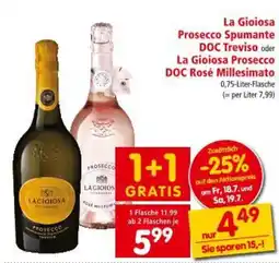 Interspar La Gioiosa Prosecco Spumante DOC Treviso La Gioiosa Prosecco DOC Rosé Millesimato Angebot