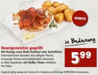 Interspar Heurigenstelze gegrillt Angebot