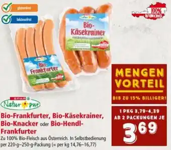 Interspar Bio Frankfurter Bio Käsekrainer Bio Knacker Bio Hendl Frankfurter Angebot
