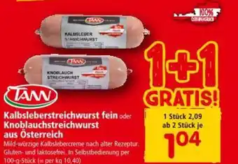 Interspar Kalbsleberstreichwurst fein Knoblauchstreichwurst aus Österreich Angebot