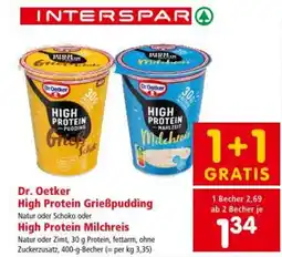 Interspar Dr Oetker High Protein Grieẞpudding Angebot