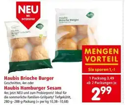 Interspar Haubis Brioche Burger Haubis Hamburger Sesam Angebot