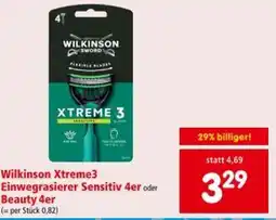 Interspar Wilkinson Xtreme3 Einwegrasierer Sensitiv Angebot