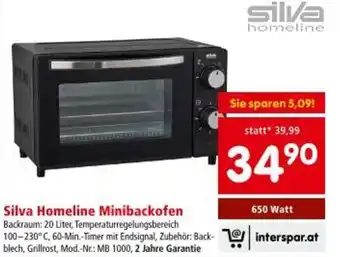 Interspar Silva Homeline Minibackofen Angebot