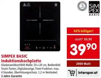 Interspar Simpex basic Induktionskochplatte Angebot