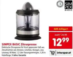 Interspar SIMPEX BASIC Zitruspresse Angebot