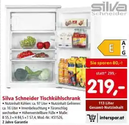 Interspar Silva Schneider Tischkühlschrank Angebot