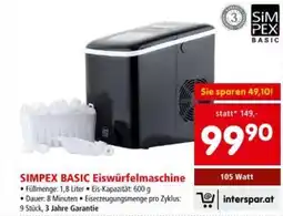 Interspar Simpex basic eiswürfelmaschine Angebot