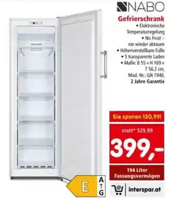 Interspar Gefrierschrank Angebot