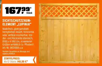 OBI Sichtschutzzaun element lupinia Angebot