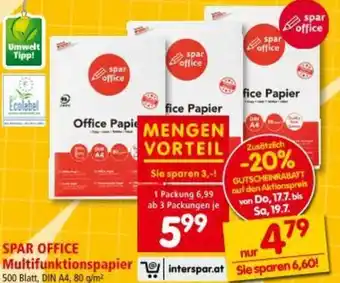 Interspar Spar office Multifunktionspapier Angebot