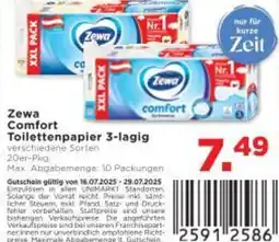 Unimarkt Zewa comfort Toilettenpapier 3-lagig Angebot