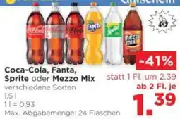 Unimarkt Coca-Cola Fanta Sprite oder Mezzo Angebot