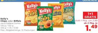 Unimarkt Kelly's Chips oder Riffels Angebot