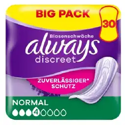 Bipa DISCREET Inkontinenzeinlagen Big Pack div. Sorten BIPA Angebot