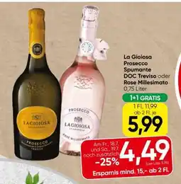 Spar La Gioiosa Prosecco Spumante DOC Treviso oder Rose Millesimato Angebot