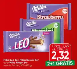 Spar Milka Leo 3er, Milka Nussini 5er oder Milka Riegel 5er Angebot