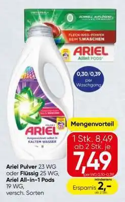 Spar Ariel Pulver oder Flüssig oder All-in-1 Pods Angebot