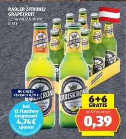 Hofer KARLSKRONE RADLER ZITRONE/GRAPEFRUIT Angebot