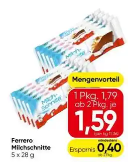 Eurospar Ferrero Milchschnitte Angebot