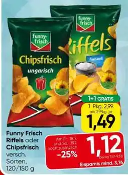 Eurospar Funny Frisch Riffels oder Chipsfrisch Angebot