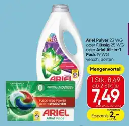 Eurospar Ariel Pulver 23 WG oder Flüssig 25 WG oder Ariel All-in-1 Pods 19 WG Angebot