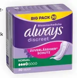 Bipa Always Discreet Inkontinenz Einlagen Angebot