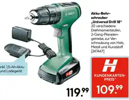 Hellweg Bosch Akku-Bohrschrauber Universal Drill 18" Angebot