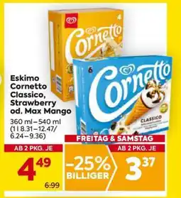 Billa Eskimo Cornetto Classico, Strawberry od. MAX Mango Angebot