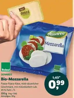 Denn's Biomarkt dennree Bio-Mozzarella Angebot
