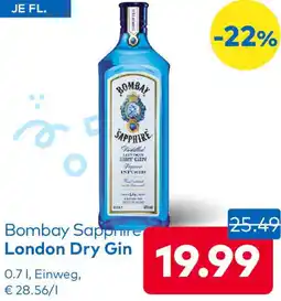 T&G Bombay Sapphire London Dry Gin Angebot
