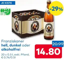 T&G Franziskaner hell, dunkel oder alkoholfrei Angebot