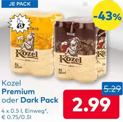 T&G Kozel Premium oder Dark Pack Angebot