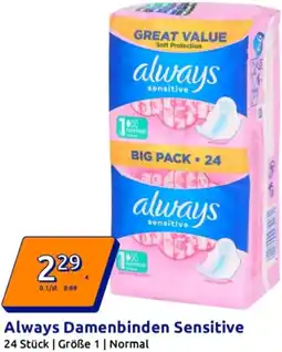 Action Always Damenbinden Sensitive Angebot