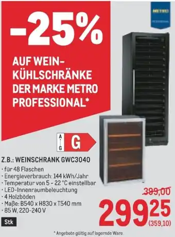 Metro Weinschrank Angebot