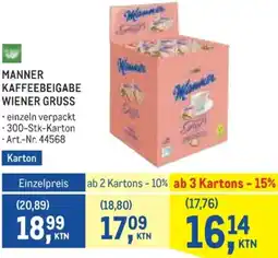 Metro Manner kaffeebeigabe wiener gruss Angebot