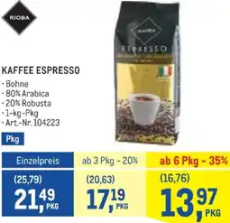 Metro Kaffee espresso Angebot