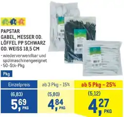 Metro Papstar gabel, messer od. löffel pp schwarz od. weiss Angebot