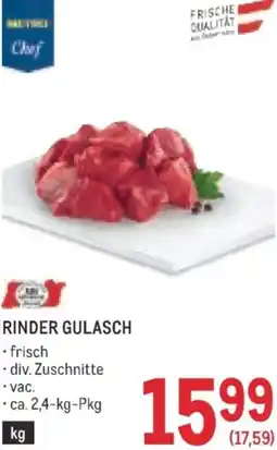 Metro Rinder gulasch Angebot