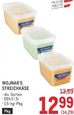 Metro Wojnar's streichkäse Angebot