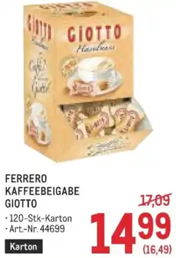 Metro Ferrero Kaffeebeigabe Giotto Angebot