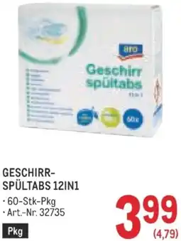 Metro Geschirr- spültabs Angebot