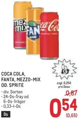 Metro Coca cola, fanta, mezzo-mix od. sprite Angebot