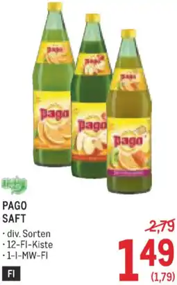 Metro Pago saft Angebot