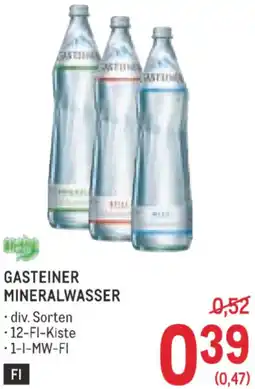 Metro Gasteiner mineralwasser Angebot