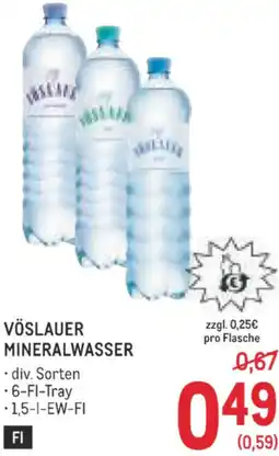 Metro Vöslauer mineralwasser Angebot